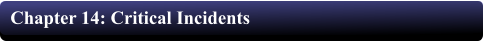 Chapter 14: Critical Incidents